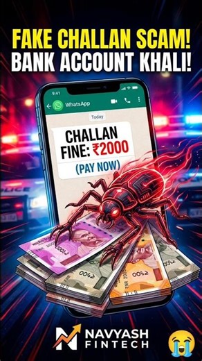WhatsApp E-Challan Fraud 😱 Link Click kiya toh Bank Khali! #NavyashFintech