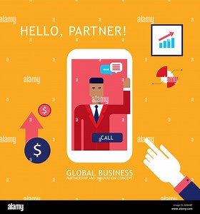 Businessman making video call to partner Successful business technology concept Vector illustration Stock Vector Image & Art - Alamy
