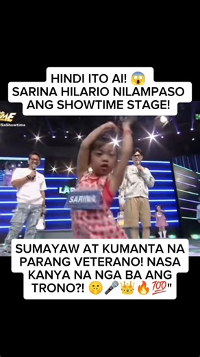 SARINA HILARIO, NILAMPASO ANG SHOWTIME! 😱🎤 Grabe, hindi ito normal na bata! 🔥 #SarinaHilario #Viral"