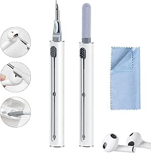 Airpod Cleaner Kit, Earbud Cleaning Kit for Airpods Pro 1 2 3,Multi-Function Cleaning Pen with Soft Brush Flocking Sponge, Suitable for Bluetooth Headset, Charging Box, Mobile Phone,Earbud (1Pcs)