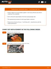 How to change front windshield wipers on Ford Fiesta JA8 – replacement guide