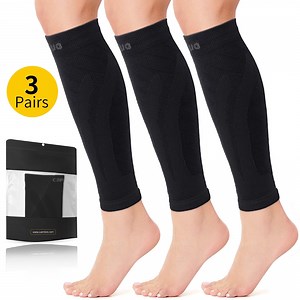 Cambivo 3 Pairs Calf Compression Sleeve for Women & Men, Leg Brace for Running, Cycling, Shin Splint Support for Workout
