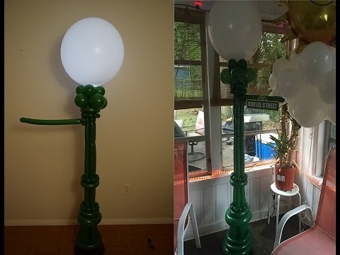 Sesame Street Balloon lamp post Balloon Decoration tutorial How to make balloon column with lights