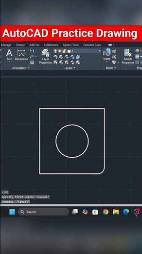 Autocad mechanical practice drawing for beginners #autocad #engineering #cad