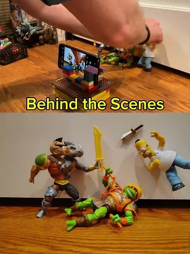 Behind the Scenes Homer Saves the Day (The Simpsons TMNT ‎⁨‪@Tallah‬ Stop Motion)