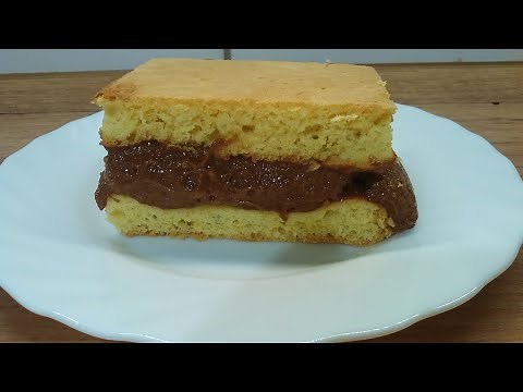 Extra gyors vizes piskóta nutellás krémmel :-) Extra fast water sponge cake with nutella cream :-)