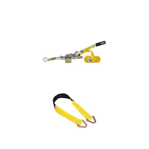 2,000 lb. 25 ft. Web Strap Puller and 2 in. x 36 in. 3,333 lbs. Axle Strap Combo - The Home Depot
