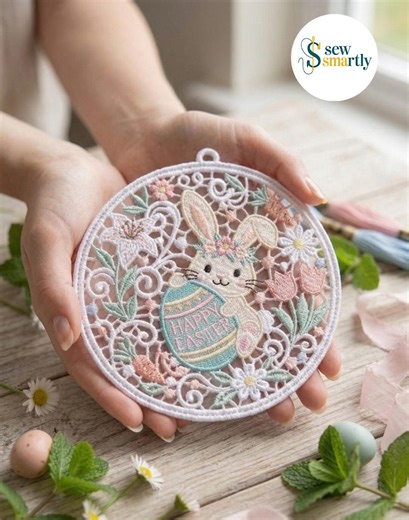 Happy Easter Bunny Machine Embroidery Design - Etsy