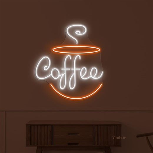 Buy Coffee Cup LED Neon Sign for Cafe Wall Decor, Bar Art and Restaurant Display Online in India - Etsy