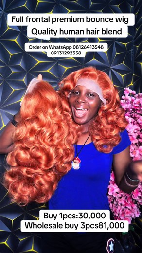 Full frontal premium body bounce wig buy 1pcs:30,000 Wholesale buy 3pcs:81,000#fabulousempirehairs #syntheticwigs #affordablebeauty #wigstyling #creatorsearchinsights