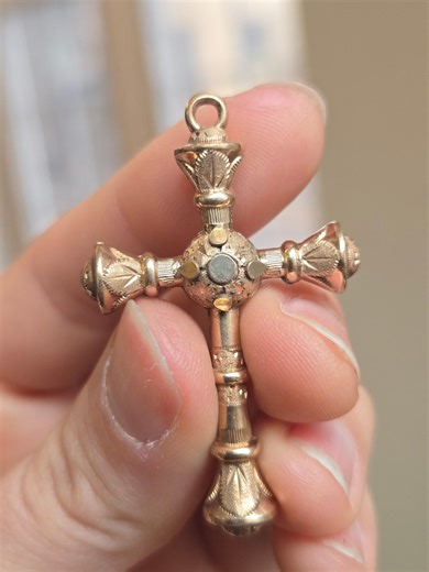 1890's Victorian Ornate Cross Pendant | Antique Gold Filled Religious Jewelry | Decorative Cross Charm - Etsy