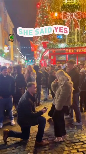 Irish Daily on Instagram: "Ah, love this! ❤️ 🥰 Congrats to the beautiful couple! Wishing ye both a lifetime of happiness! And love the people clapping for ye in the background! 🙌😊☘️ . 📸 permission @tia_sutherland1 🙌☘️💫 #irish_daily #reelsoftheday #ireland #shesaidyes #proposal #irish"