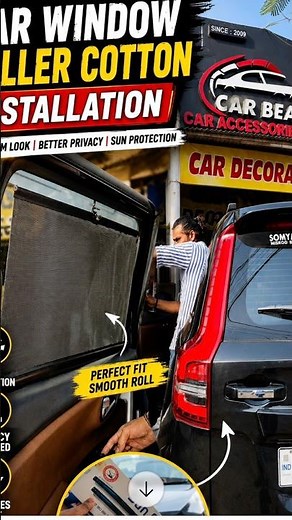 Car Window Roller Cotton Installation | Premium Sunshad Roller Blinds |Car Interior Upgrade #car