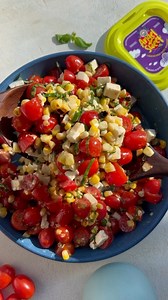 Grilled Corn, Tomato, Feta & Basil Salad 🌽🍅 | Crowded Kitchen