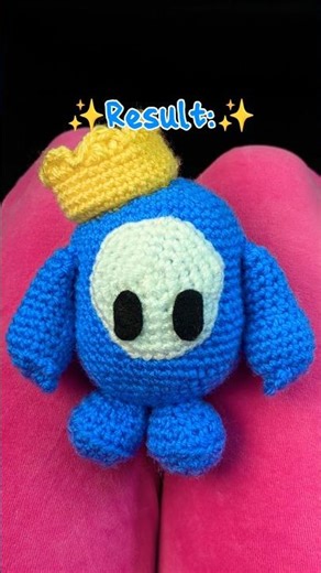 Fall Guys Character 💙🩵🤍 (Sorry for not postingg 😛) #crochet #shorts #subscribe #fyp #fypシ #ytshorts