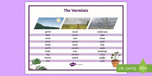 Word Mat to Support the Teaching of Varmints by Helen Ward