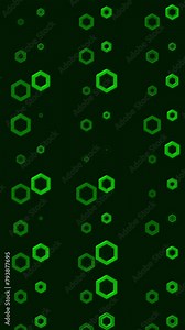 Video clip, screen saver for smartphone screen, vertical format. Abstract render of particles and meshes on a dark background.