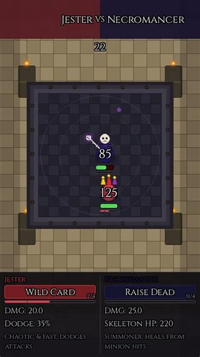 Jester VS Necromancer - Epic 1v1 Auto Battle | The Dark Versus Board