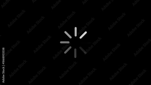 Minimal loading spinner with segmented circular animation. Simple rotating loader icon shows waiting and processing status. Clean loading indicator fits app, web, and system interfaces. Loading.