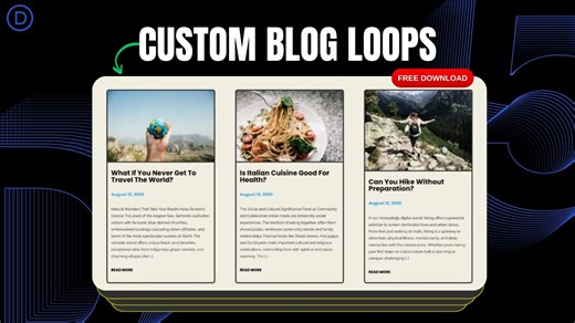 3 comments |  Want a custom blog loop?  Dive into Divi 5’s Loop Builder with this video—design once and loop it effortlessly for a stunning WordPress site! ✨ Watch now and simplify your workflow! #Divi5 #DesignMagic" | Elegant Themes | Facebook