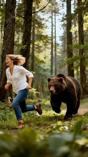 She is being chased by a bear.#shorts #story