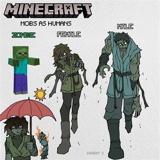 Darent Z on Instagram: "Zombie • • • #minecraft #minecraftmemes #fanart"