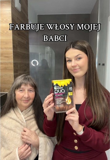 Koloryzacja włosów mojej babci farbą Garnier Olia
