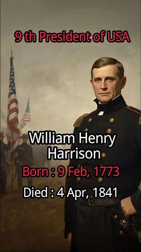 William Henry Harrison born and died details