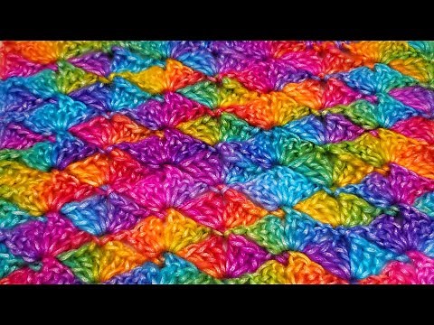 VERY EASY Crochet Stitch For Blankets And Scarfs / Interlocking Fan Stitch Tutorial