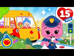 Las Ruedas Del Autobús 🚌🎶 Y Más Canciones Infantiles Para Cantar (15 Min) | Plim Plim