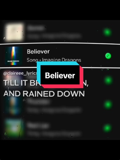 Believer . #imaginedragons #believer #lyrics_songs #spotify