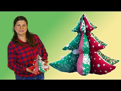 DIY 3D Christmas Tree Decoration // [Free Sewing Pattern]