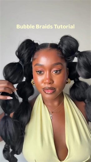 Bubble braids Hairstlye #braids #bubblebraids #hairstyles #diyhairstyle #hairtok #hairtutorial
