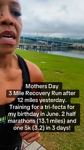 3 Mile Recovery Run after 12 miles yesterday. Training for a tri-fecta for my birthday in June. 2 half marathons (13.1 miles) and one 5k (3.2) in 3 days! #donnaellemedia #40andover #workout #running | Donna Elle
