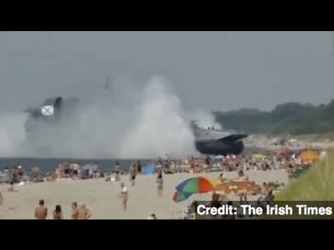 Massive Hovercraft Startles Beachgoers in Russia
