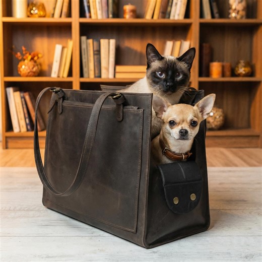 Custom Leather Pet Carrier Tote for Dogs and Cats, Dog Tote Bag Carrier for Travel and Walking, Leather Dog Travel Bag With Shoulder Strap - Etsy UK
