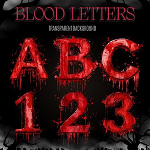 Blood Letters, Blood Alphabet, Dripping Red Font, Horror-themed 36 PNG, Dripping Red Letters, Scary Halloween Letters, Spooky Letter, Scary - Etsy