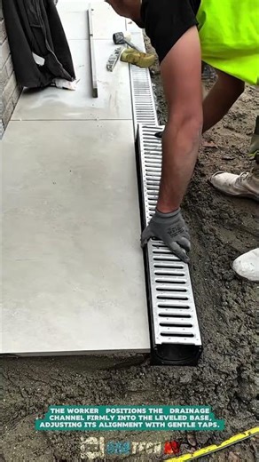 Installing Outdoor Drainage Channel beside Paving Tiles – Satisfying Jobs and Machinery in the World