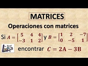Multiplicacion de una matriz por un escalar y resta de matrices | La Prof Lina M3