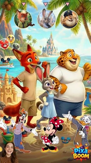 Zootopia Nick Wilde, Judy Hopps & Clawhauser in the World of Mickey Mouse #zootopia #mickeymouse