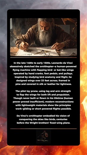 Ornithopter: Leonardo da Vinci's Dream of Human-Powered Flight (c. 1480s–1500s)