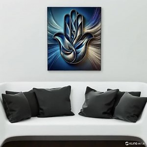 Hamsa Hand of Fatima Digital Artwork - Metallic Etched Design - High-resolution Print - Etsy