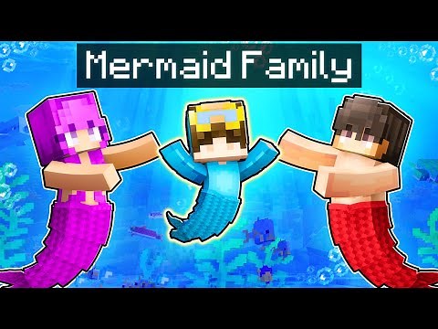 Adopted By A MERMAID FAMILY In Minecraft!
