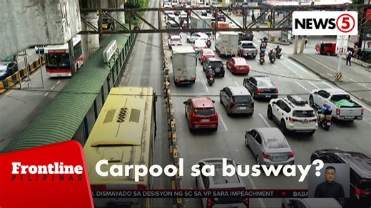#FrontlinePilipinas | Iminungkahi ni Metropolitan Manila Development Authority (MMDA) general manager Nicolas Torre na payagan rin sa EDSA Busway ang mga pribadong sasakyang may 10 o higit pang sakay. | via Gerard de la Peña For more videos, visit us at www.news5.com.ph | News5