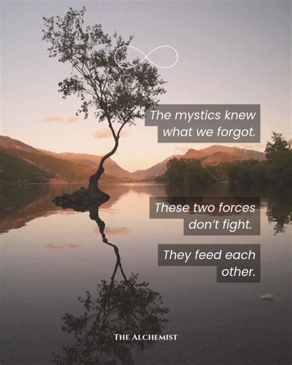 Sarah Elkhaldy - The Alchemist on Instagram: "Freedom and unity. We’ve been taught these are opposites. That you either belong to the collective or you stand alone. The mystics knew better. They encoded this truth in the infinity symbol—two loops feeding into each other endlessly. One is your sovereignty. The other is your connection to the all. You can’t skip individuation and call it oneness. That’s just unconscious merging. That’s hivemind. And you can’t stay in rebellion forever and call it 