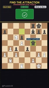 TRICKY ATTRACTION TACTIC ELO 1622 #chess #shorts