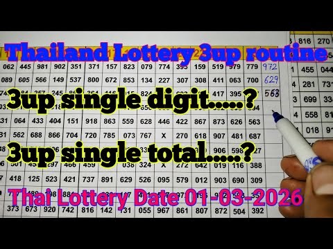 Thailand Lottery Final 3up single digit single total game routine formula track Date 01/03/2026