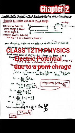 Electric Potential due to a Point Charge|Electrostatic Potential|12 Physics ‪@PCMWITHADSIR‬