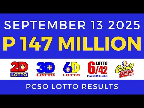 Lotto Result Today 9pm September 13 2025 PCSO