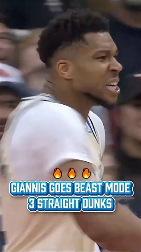 Giannis Goes Beast Mode 🔥 3 Straight Dunks